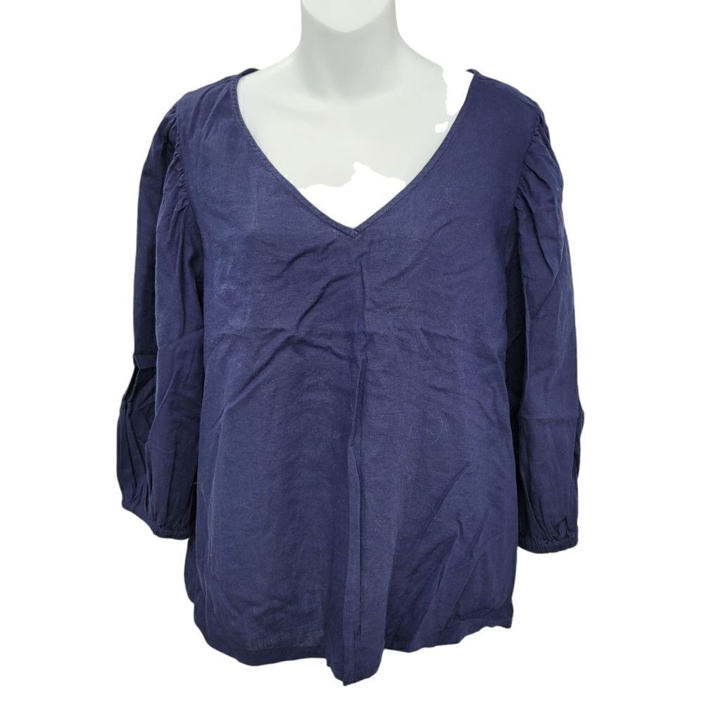 2/$20 Y2K Navy Blue Top Blouse Size: Large
